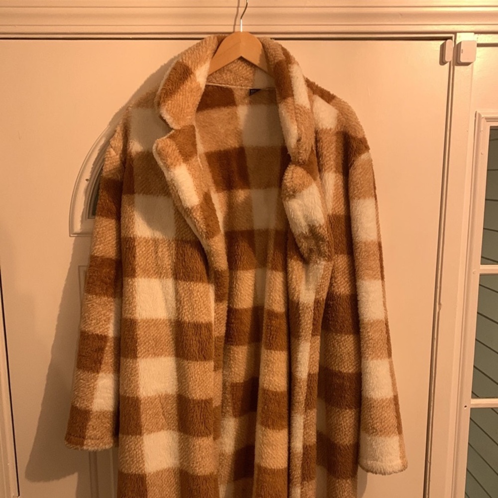 Plaid checker coat